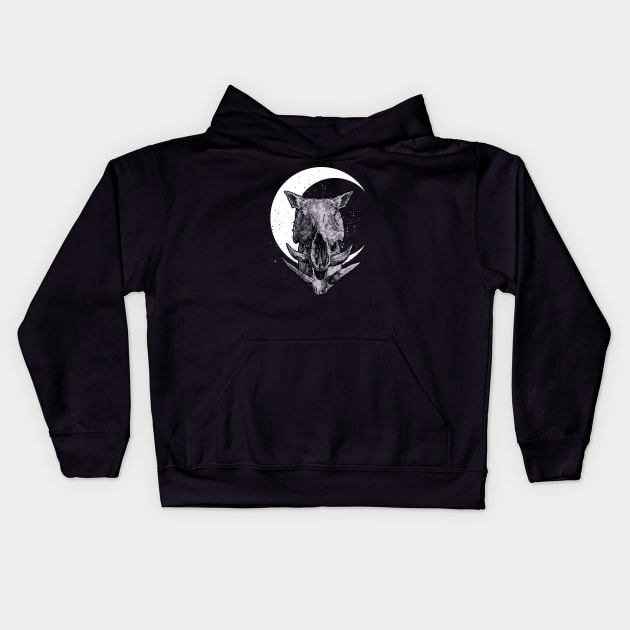 Boar night Kids Hoodie by akawork280